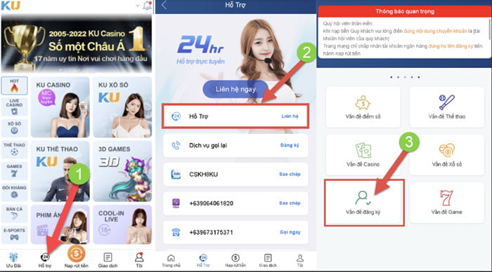 Cách mở khóa nạp tiền Ku casino