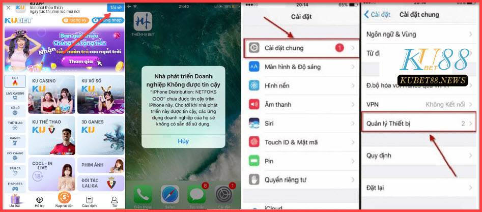 Cách Tải app kubet trên IOS